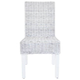 NNEVL Dining Chairs 2 pcs Light Brown Kubu Rattan and Mango Wood