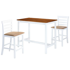 NNEVL Bar Table and Stool Set 3 Pieces MDF Dark Brown