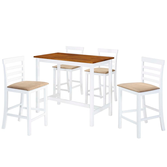 NNEVL Bar Table and Stool Set 5 Pieces MDF Dark Brown