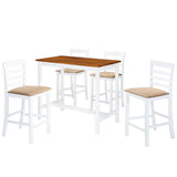 NNEVL Bar Table and Stool Set 5 Pieces MDF Dark Brown