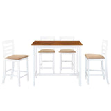 NNEVL Bar Table and Stool Set 5 Pieces MDF Dark Brown