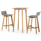 NNEVL 3 Piece Bar Set Solid Acacia Wood