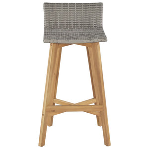 NNEVL Bar Chairs 2 pcs Solid Acacia Wood