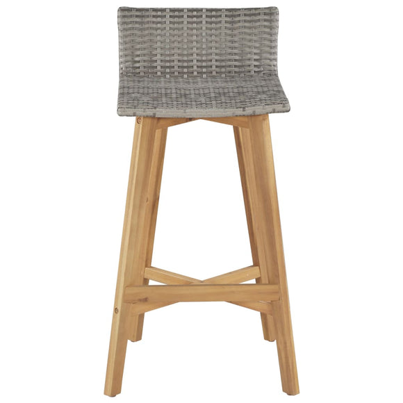 NNEVL Bar Chairs 2 pcs Solid Acacia Wood