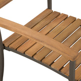 NNEVL 5 Piece Outdoor Dining Set Solid Acacia Wood and Steel