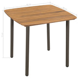 NNEVL 5 Piece Outdoor Dining Set Solid Acacia Wood and Steel