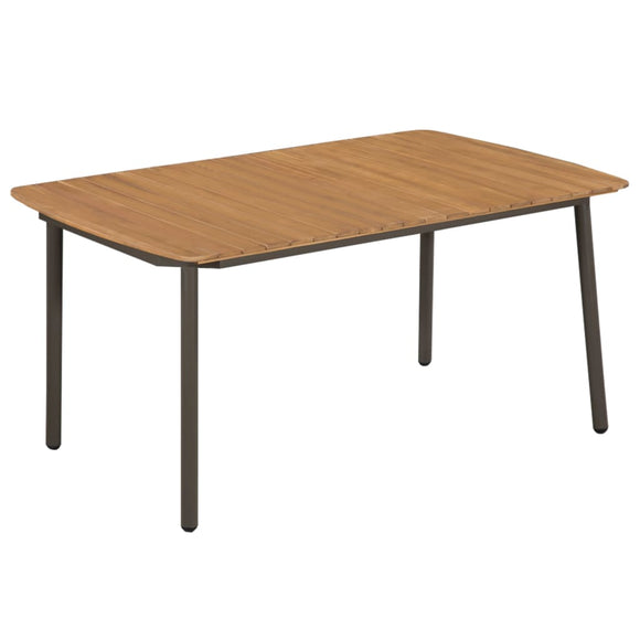 NNEVL Garden Table 150x90x72cm Solid Acacia Wood and Steel