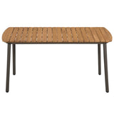 NNEVL Garden Table 150x90x72cm Solid Acacia Wood and Steel