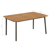 NNEVL Garden Table 150x90x72cm Solid Acacia Wood and Steel