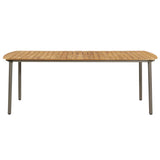 NNEVL Garden Table 200x100x72cm Solid Acacia Wood and Steel
