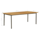 NNEVL Garden Table 200x100x72cm Solid Acacia Wood and Steel