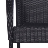 NNEVL Stackable Outdoor Chairs 2 pcs Poly Rattan Black