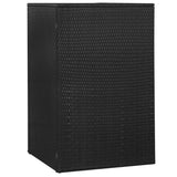 NNEVL Single Wheelie Bin Shed Poly Rattan 76x78x120 cm Black