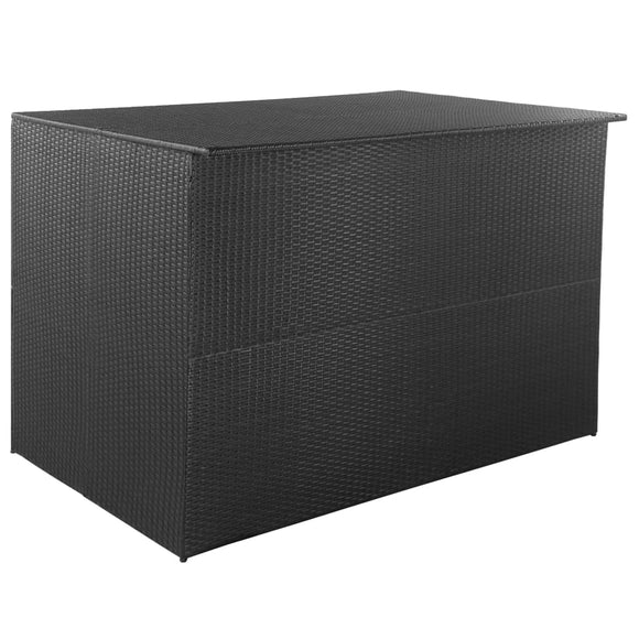NNEVL Garden Storage Box Black 150x100x100 cm Poly Rattan