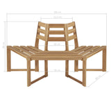 NNEVL Tree Bench Half-hexagonal 160 cm Solid Acacia Wood