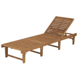 NNEVL Folding Sun Lounger Solid Acacia Wood