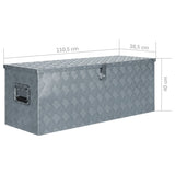 NNEVL Aluminium Box 110.5x38.5x40 cm Silver