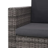 NNEVL 2 Piece Garden Lounge Set with Cushions Poly Rattan Grey
