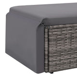 NNEVL 2 Piece Garden Lounge Set with Cushions Poly Rattan Grey
