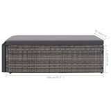NNEVL 2 Piece Garden Lounge Set with Cushions Poly Rattan Grey