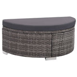 NNEVL 8 Piece Garden Lounge Set with Cushions Poly Rattan Grey