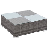 NNEVL 8 Piece Garden Lounge Set with Cushions Poly Rattan Grey