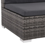 NNEVL 8 Piece Garden Lounge Set with Cushions Poly Rattan Grey
