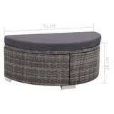 NNEVL 8 Piece Garden Lounge Set with Cushions Poly Rattan Grey