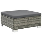 NNEVL 10 Piece Garden Lounge Set with Cushions Poly Rattan Grey