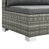 NNEVL 10 Piece Garden Lounge Set with Cushions Poly Rattan Grey