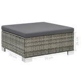 NNEVL 10 Piece Garden Lounge Set with Cushions Poly Rattan Grey
