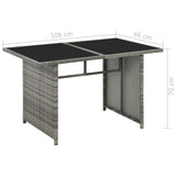 NNEVL 10 Piece Garden Lounge Set with Cushions Poly Rattan Grey
