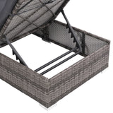 NNEVL 3 Piece Garden Lounge Set with Cushions Poly Rattan Grey