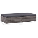 NNEVL 3 Piece Garden Lounge Set with Cushions Poly Rattan Grey