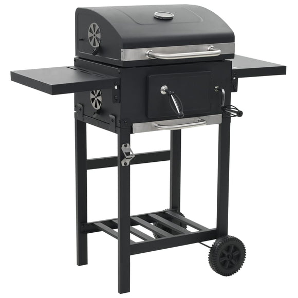 NNEVL Charcoal-Fueled BBQ Grill with Bottom Shelf Black