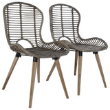 NNEVL Dining Chairs 4 pcs Brown Natural Rattan