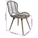 NNEVL Dining Chairs 4 pcs Brown Natural Rattan