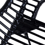 NNEVL Dining Chairs 2 pcs Black Natural Rattan