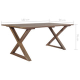 NNEVL Garden Table Anthracite 126x76x72 cm Plastic