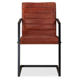 NNEVL Dining Chairs 4 pcs Brown Real Leather