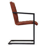 NNEVL Dining Chairs 4 pcs Brown Real Leather