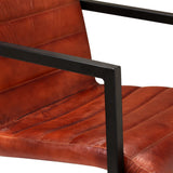 NNEVL Dining Chairs 4 pcs Brown Real Leather