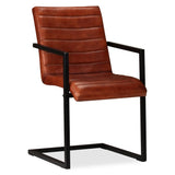 NNEVL Dining Chairs 6 pcs Brown Real Leather