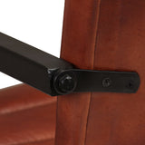 NNEVL Dining Chairs 6 pcs Brown Real Leather