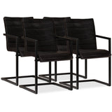 NNEVL Dining Chairs 4 pcs Anthracite Real Leather
