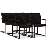 NNEVL Dining Chairs 6 pcs Anthracite Real Leather