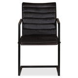 NNEVL Dining Chairs 6 pcs Anthracite Real Leather