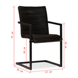 NNEVL Dining Chairs 6 pcs Anthracite Real Leather