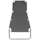 NNEVL Foldable Sunlounger with Adjustable Backrest Grey