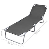 NNEVL Foldable Sunlounger with Adjustable Backrest Grey